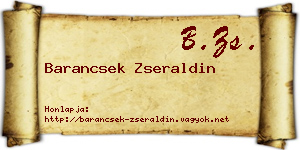 Barancsek Zseraldin névjegykártya